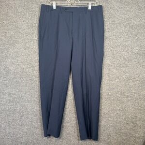 Canali Wool Pants Mens 34x30 Blue Dress Pants Chinos Quiet Luxury Old Money